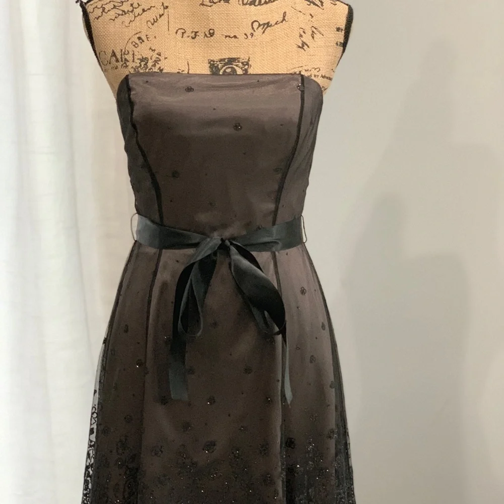 Adrianna Papell Boutique strapless belted dress size 4